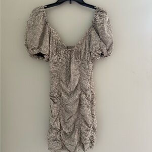 Zara Cream Mini Dress with Black Polka Dots